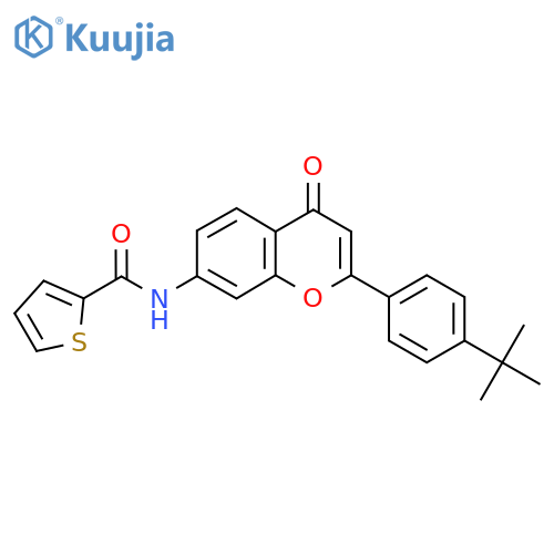 N-[2-(4-tert-butylphenyl)-4-oxo-4H-chromen-7-yl]thiophene-2-carboxamide structure