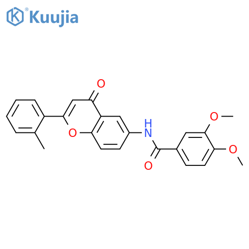 3,4-dimethoxy-N-2-(2-methylphenyl)-4-oxo-4H-chromen-6-ylbenzamide structure