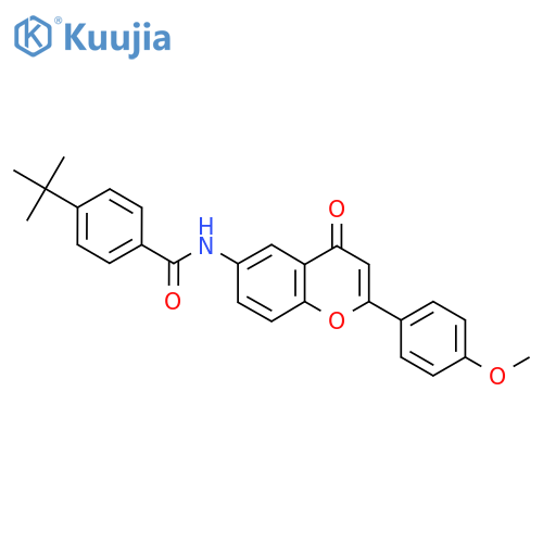 4-tert-butyl-N-2-(4-methoxyphenyl)-4-oxo-4H-chromen-6-ylbenzamide structure
