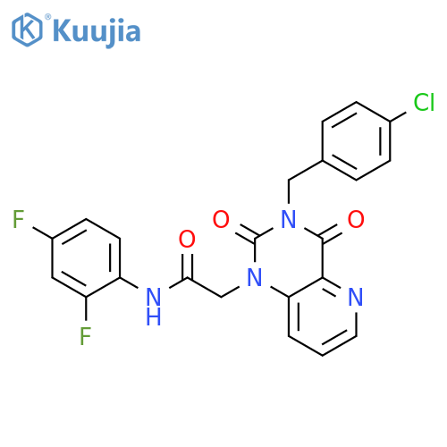 2-{3-(4-chlorophenyl)methyl-2,4-dioxo-1H,2H,3H,4H-pyrido3,2-dpyrimidin-1-yl}-N-(2,4-difluorophenyl)acetamide structure