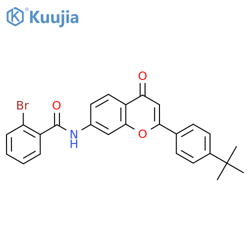 2-bromo-N-2-(4-tert-butylphenyl)-4-oxo-4H-chromen-7-ylbenzamide structure