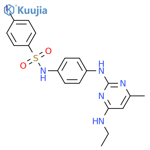 N-(4-{4-(ethylamino)-6-methylpyrimidin-2-ylamino}phenyl)-4-iodobenzene-1-sulfonamide structure