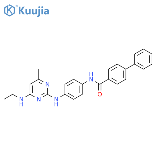 N-(4-{4-(ethylamino)-6-methylpyrimidin-2-ylamino}phenyl)-1,1'-biphenyl-4-carboxamide structure