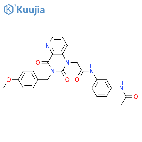 N-(3-acetamidophenyl)-2-{3-(4-methoxyphenyl)methyl-2,4-dioxo-1H,2H,3H,4H-pyrido3,2-dpyrimidin-1-yl}acetamide structure