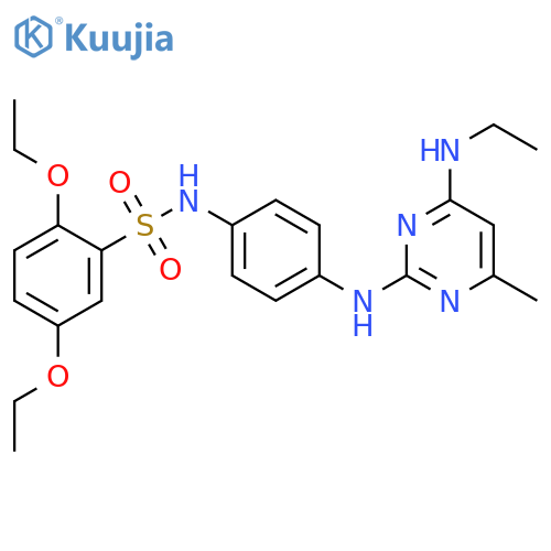 2,5-diethoxy-N-(4-{4-(ethylamino)-6-methylpyrimidin-2-ylamino}phenyl)benzene-1-sulfonamide structure