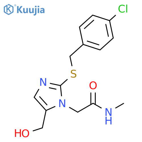 2-(2-{(4-chlorophenyl)methylsulfanyl}-5-(hydroxymethyl)-1H-imidazol-1-yl)-N-methylacetamide structure