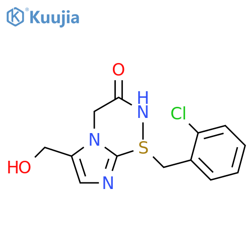 2-(2-{(2-chlorophenyl)methylsulfanyl}-5-(hydroxymethyl)-1H-imidazol-1-yl)-N-methylacetamide structure