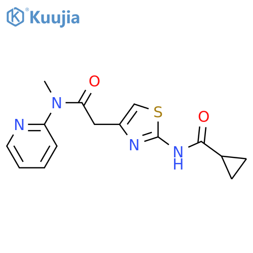 N-4-({(pyridin-2-yl)methylcarbamoyl}methyl)-1,3-thiazol-2-ylcyclopropanecarboxamide structure