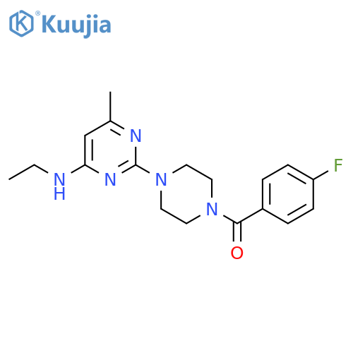 N-ethyl-2-4-(4-fluorobenzoyl)piperazin-1-yl-6-methylpyrimidin-4-amine structure
