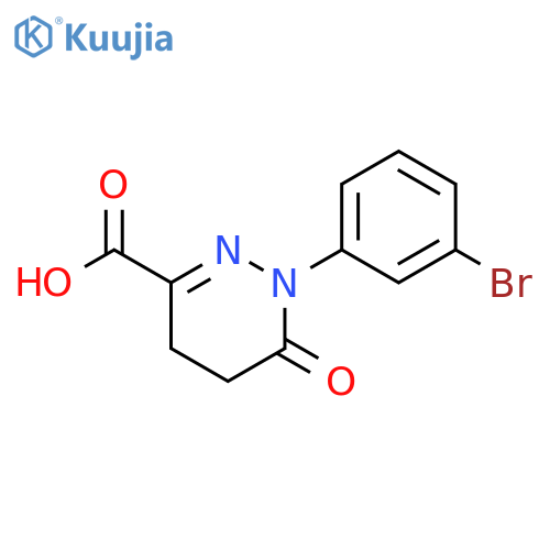 1-(3-bromophenyl)-6-oxo-1,4,5,6-tetrahydropyridazine-3-carboxylic acid structure