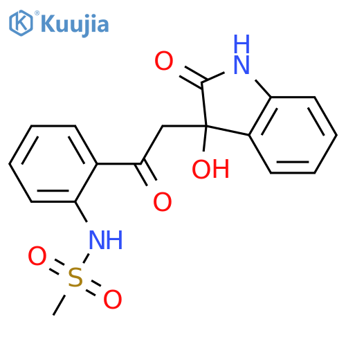 N-{2-2-(3-hydroxy-2-oxo-2,3-dihydro-1H-indol-3-yl)acetylphenyl}methanesulfonamide structure
