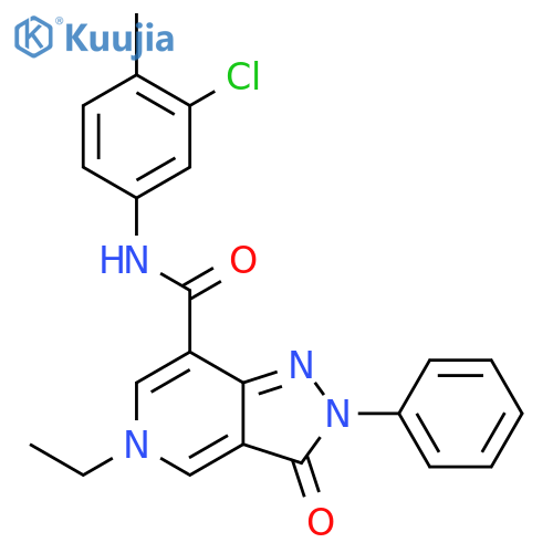 N-(3-chloro-4-methylphenyl)-5-ethyl-3-oxo-2-phenyl-2H,3H,5H-pyrazolo4,3-cpyridine-7-carboxamide structure