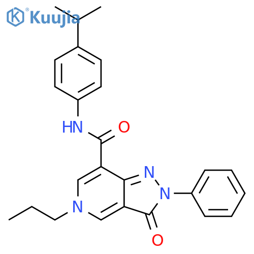 3-oxo-2-phenyl-N-4-(propan-2-yl)phenyl-5-propyl-2H,3H,5H-pyrazolo4,3-cpyridine-7-carboxamide structure