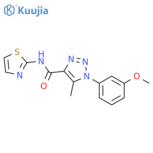 1-(3-methoxyphenyl)-5-methyl-N-(1,3-thiazol-2-yl)-1H-1,2,3-triazole-4-carboxamide structure