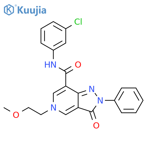 N-(3-chlorophenyl)-5-(2-methoxyethyl)-3-oxo-2-phenyl-2H,3H,5H-pyrazolo4,3-cpyridine-7-carboxamide structure