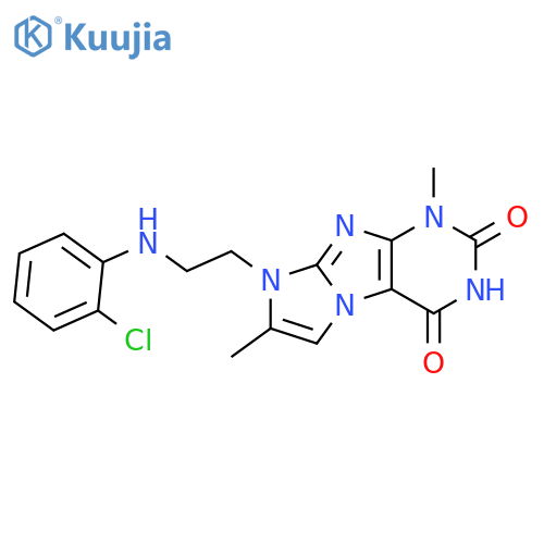 8-{2-(2-chlorophenyl)aminoethyl}-1,7-dimethyl-1H,2H,3H,4H,8H-imidazo1,2-gpurine-2,4-dione structure