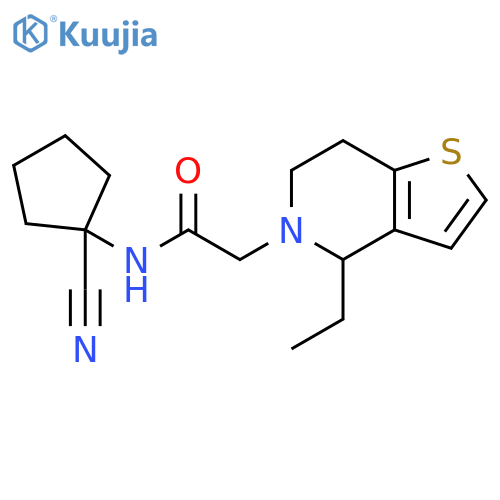 Thieno[3,2-c]pyridine-5(4H)-acetamide, N-(1-cyanocyclopentyl)-4-ethyl-6,7-dihydro- structure