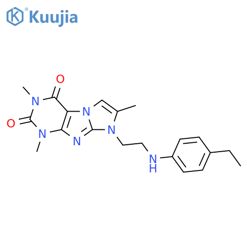 8-{2-(4-ethylphenyl)aminoethyl}-1,3,7-trimethyl-1H,2H,3H,4H,8H-imidazo1,2-gpurine-2,4-dione structure