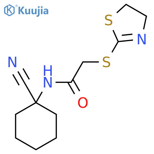 N-(1-cyanocyclohexyl)-2-(4,5-dihydro-1,3-thiazol-2-ylsulfanyl)acetamide structure