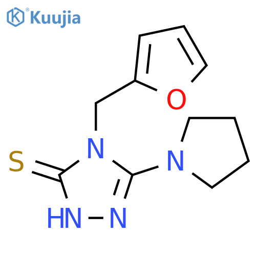 4-(Furan-2-ylmethyl)-5-(pyrrolidin-1-yl)-4H-1,2,4-triazole-3-thiol structure