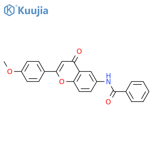 N-2-(4-methoxyphenyl)-4-oxo-4H-chromen-6-ylbenzamide structure
