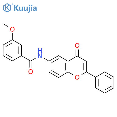 3-methoxy-N-(4-oxo-2-phenyl-4H-chromen-6-yl)benzamide structure
