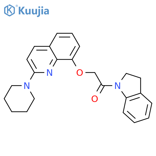 1-(2,3-dihydro-1H-indol-1-yl)-2-{2-(piperidin-1-yl)quinolin-8-yloxy}ethan-1-one structure