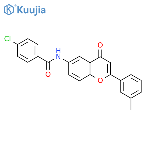 4-chloro-N-2-(3-methylphenyl)-4-oxo-4H-chromen-6-ylbenzamide structure