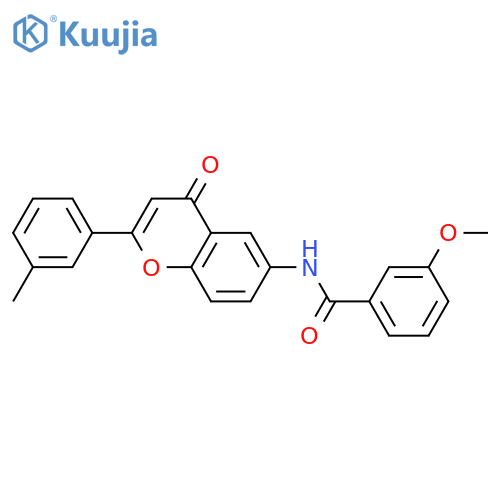 3-methoxy-N-2-(3-methylphenyl)-4-oxo-4H-chromen-6-ylbenzamide structure