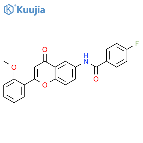 4-fluoro-N-2-(2-methoxyphenyl)-4-oxo-4H-chromen-6-ylbenzamide structure