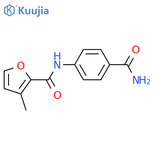 N-(4-carbamoylphenyl)-3-methylfuran-2-carboxamide structure