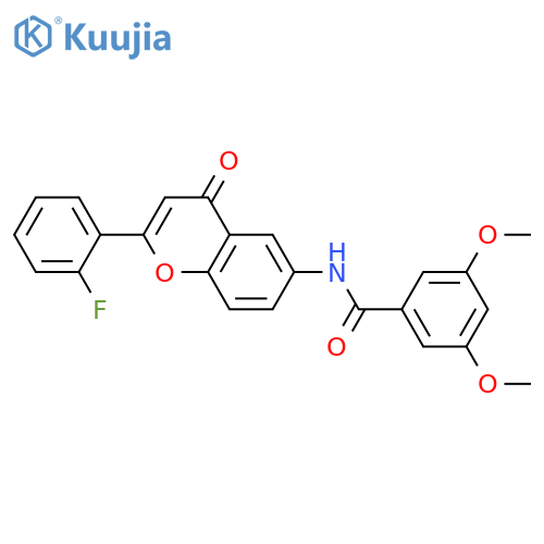 N-2-(2-fluorophenyl)-4-oxo-4H-chromen-6-yl-3,5-dimethoxybenzamide structure