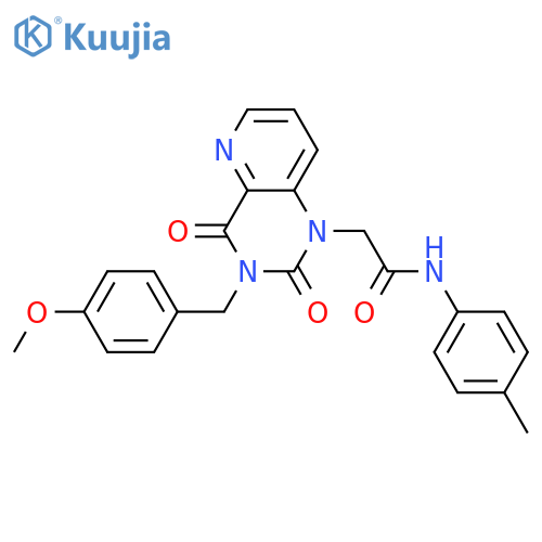 2-{3-(4-methoxyphenyl)methyl-2,4-dioxo-1H,2H,3H,4H-pyrido3,2-dpyrimidin-1-yl}-N-(4-methylphenyl)acetamide structure