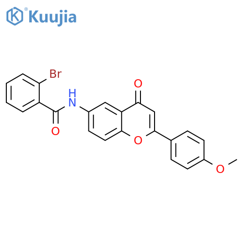 2-bromo-N-2-(4-methoxyphenyl)-4-oxo-4H-chromen-6-ylbenzamide structure