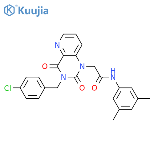 2-{3-(4-chlorophenyl)methyl-2,4-dioxo-1H,2H,3H,4H-pyrido3,2-dpyrimidin-1-yl}-N-(3,5-dimethylphenyl)acetamide structure