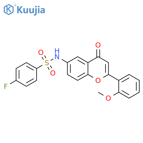 4-fluoro-N-2-(2-methoxyphenyl)-4-oxo-4H-chromen-6-ylbenzene-1-sulfonamide structure