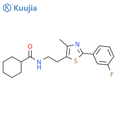 N-{2-2-(3-fluorophenyl)-4-methyl-1,3-thiazol-5-ylethyl}cyclohexanecarboxamide structure