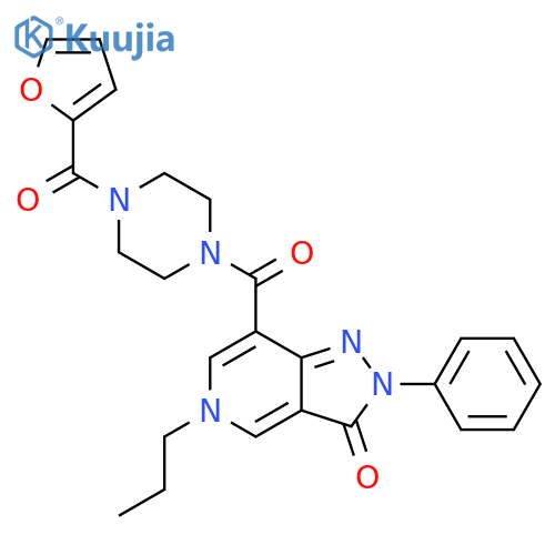 7-4-(furan-2-carbonyl)piperazine-1-carbonyl-2-phenyl-5-propyl-2H,3H,5H-pyrazolo4,3-cpyridin-3-one structure