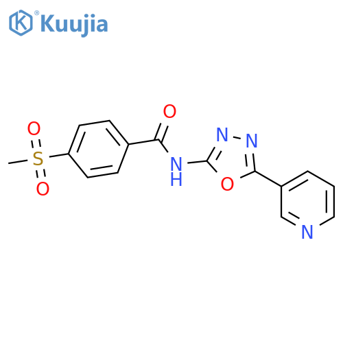 4-methanesulfonyl-N-5-(pyridin-3-yl)-1,3,4-oxadiazol-2-ylbenzamide structure