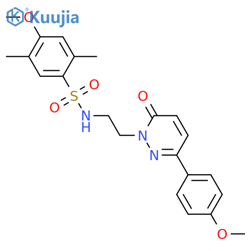4-methoxy-N-{2-3-(4-methoxyphenyl)-6-oxo-1,6-dihydropyridazin-1-ylethyl}-2,5-dimethylbenzene-1-sulfonamide structure