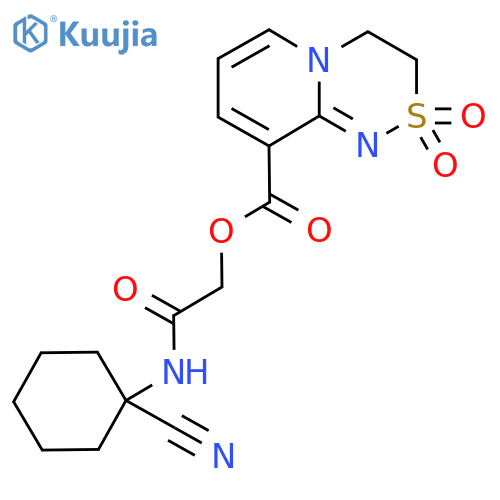 [(1-cyanocyclohexyl)carbamoyl]methyl 2,2-dioxo-3H,4H-2lambda6-pyrido[2,1-c][1,2,4]thiadiazine-9-carboxylate structure