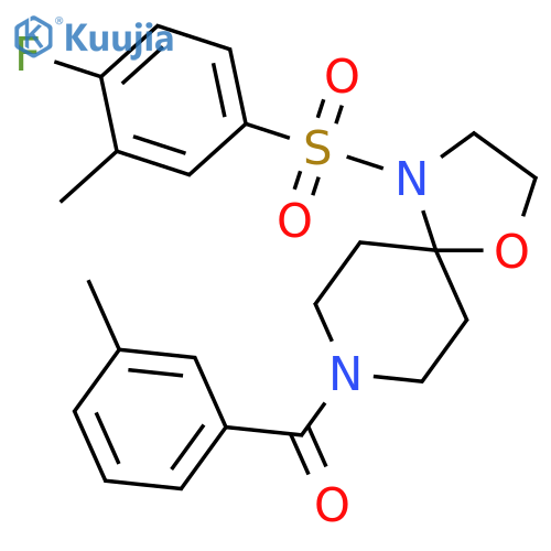 4-(4-fluoro-3-methylbenzenesulfonyl)-8-(3-methylbenzoyl)-1-oxa-4,8-diazaspiro4.5decane structure