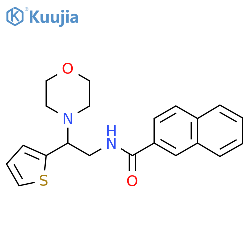 N-2-(morpholin-4-yl)-2-(thiophen-2-yl)ethylnaphthalene-2-carboxamide structure