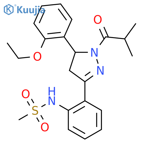 N-{2-5-(2-ethoxyphenyl)-1-(2-methylpropanoyl)-4,5-dihydro-1H-pyrazol-3-ylphenyl}methanesulfonamide structure