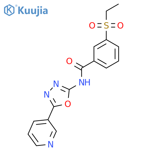 3-(ethanesulfonyl)-N-5-(pyridin-3-yl)-1,3,4-oxadiazol-2-ylbenzamide structure