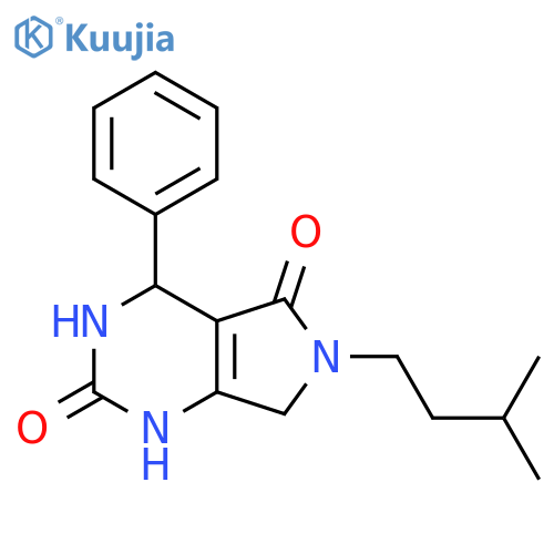 6-(3-methylbutyl)-4-phenyl-1H,2H,3H,4H,5H,6H,7H-pyrrolo3,4-dpyrimidine-2,5-dione structure