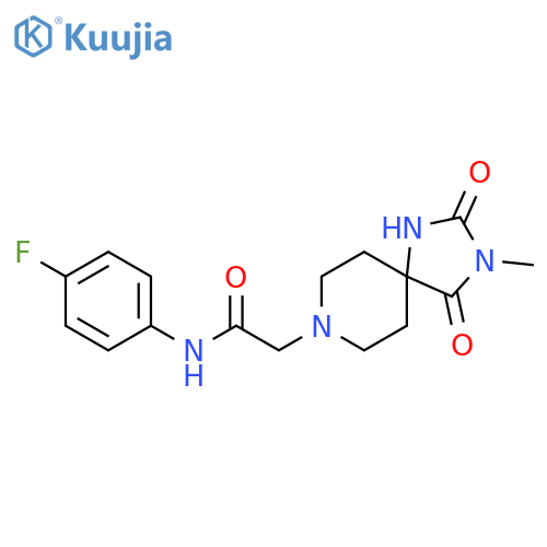N-(4-fluorophenyl)-2-{3-methyl-2,4-dioxo-1,3,8-triazaspiro4.5decan-8-yl}acetamide structure