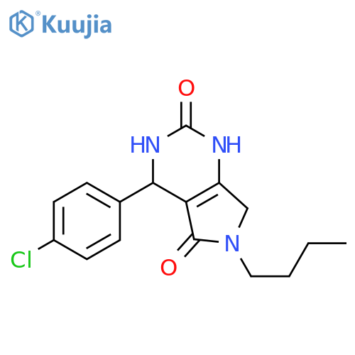6-butyl-4-(4-chlorophenyl)-1H,2H,3H,4H,5H,6H,7H-pyrrolo3,4-dpyrimidine-2,5-dione structure