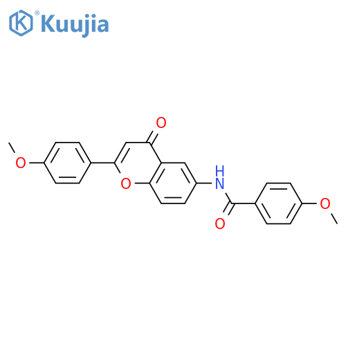 4-methoxy-N-2-(4-methoxyphenyl)-4-oxo-4H-chromen-6-ylbenzamide structure