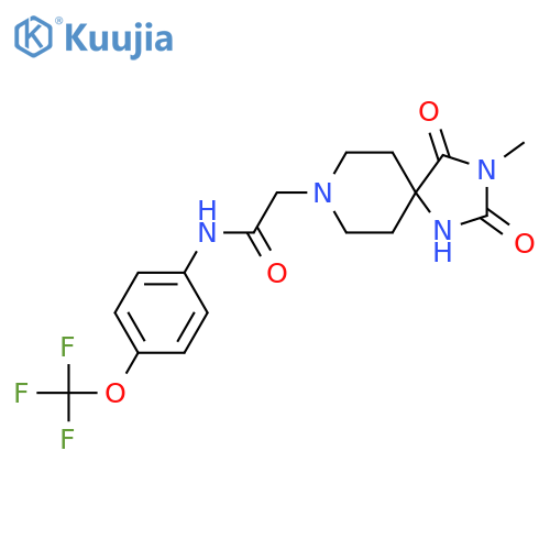 2-{3-methyl-2,4-dioxo-1,3,8-triazaspiro4.5decan-8-yl}-N-4-(trifluoromethoxy)phenylacetamide structure